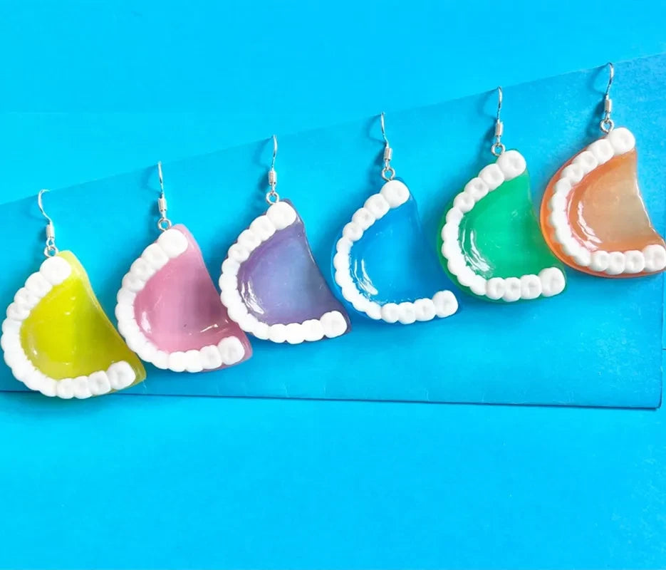Funny Denture Dangle Earrings