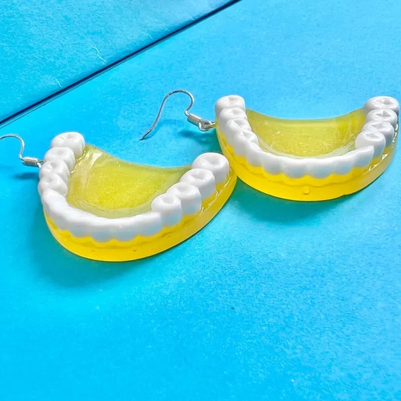 Funny Denture Dangle Earrings