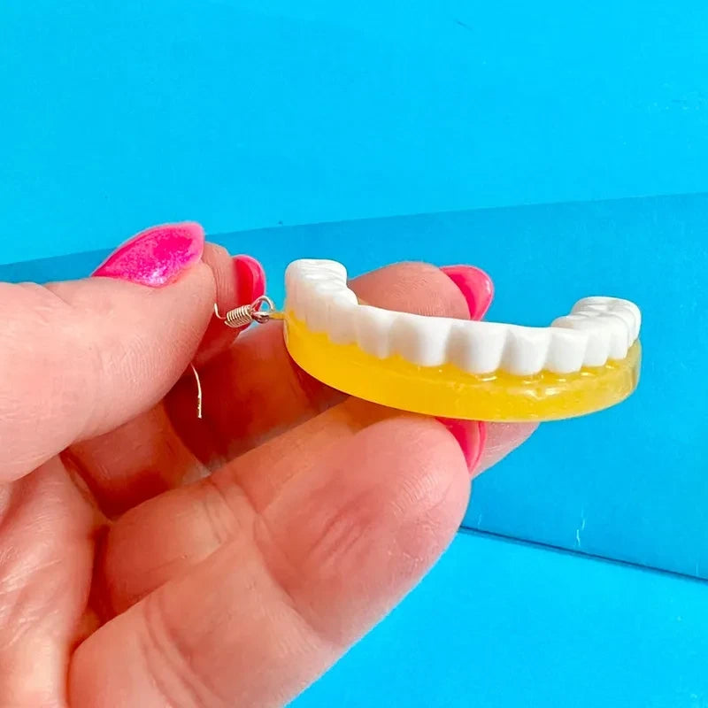 Funny Denture Dangle Earrings