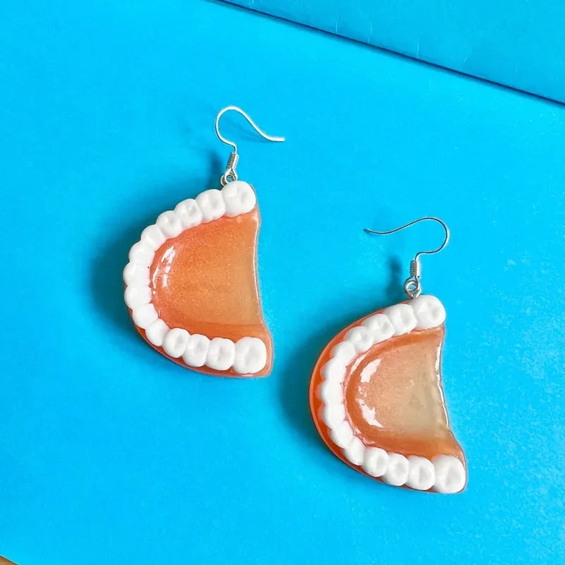 Funny Denture Dangle Earrings