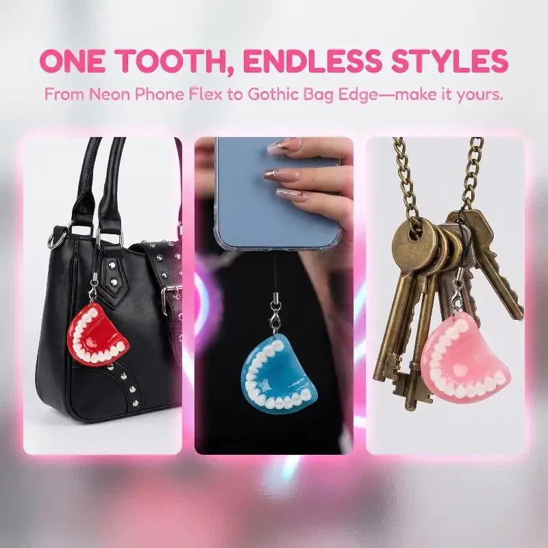 Funny Denture Pendant Bag Charm