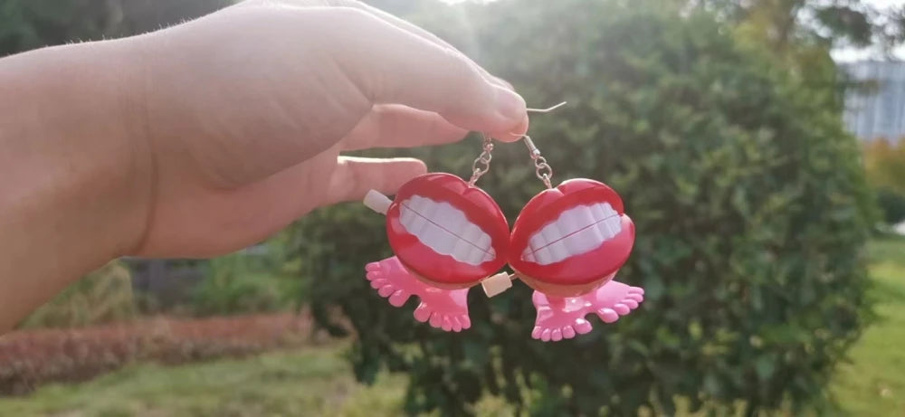 Wind-Up Teeth Dangle Earrings