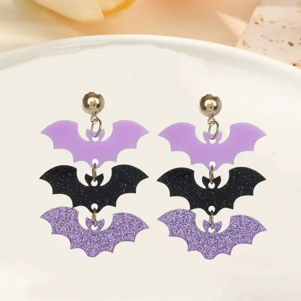 Gothic Bat Drop Earrings