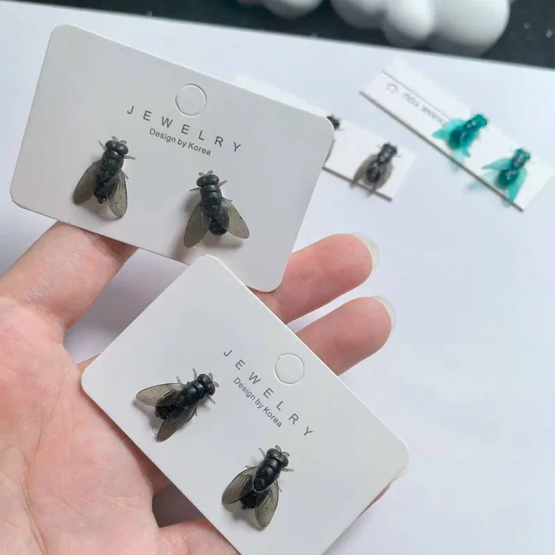 Realistic Simulation Fly Stud Earrings