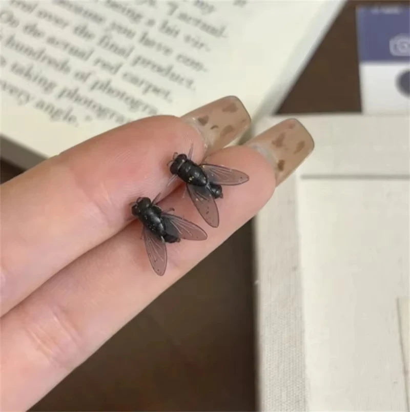 Realistic Simulation Fly Stud Earrings