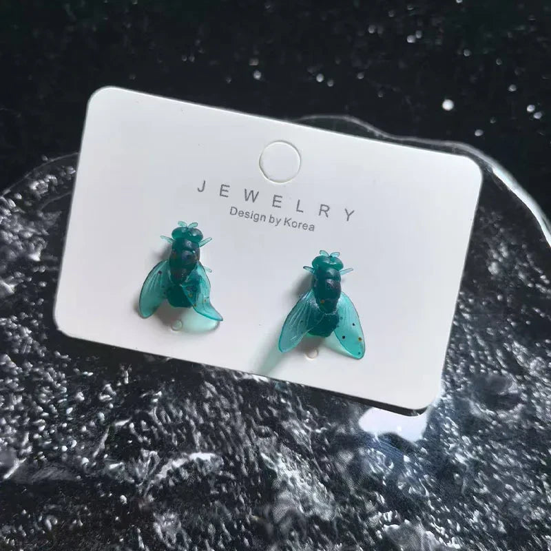 Realistic Simulation Fly Stud Earrings