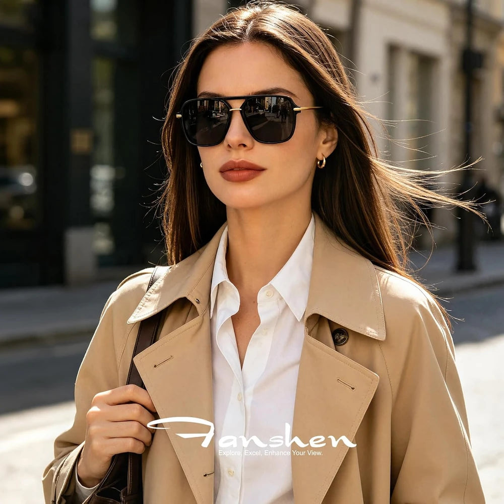 Square Aviator Polarized Sunglasses