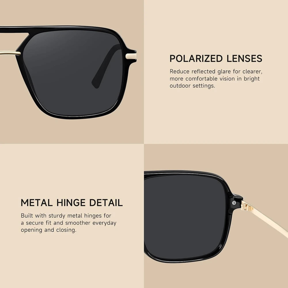 Square Aviator Polarized Sunglasses