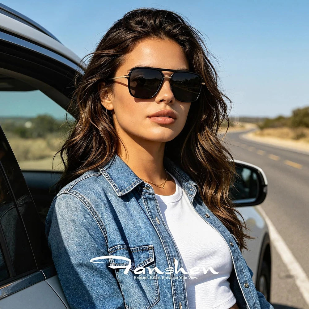Square Aviator Polarized Sunglasses