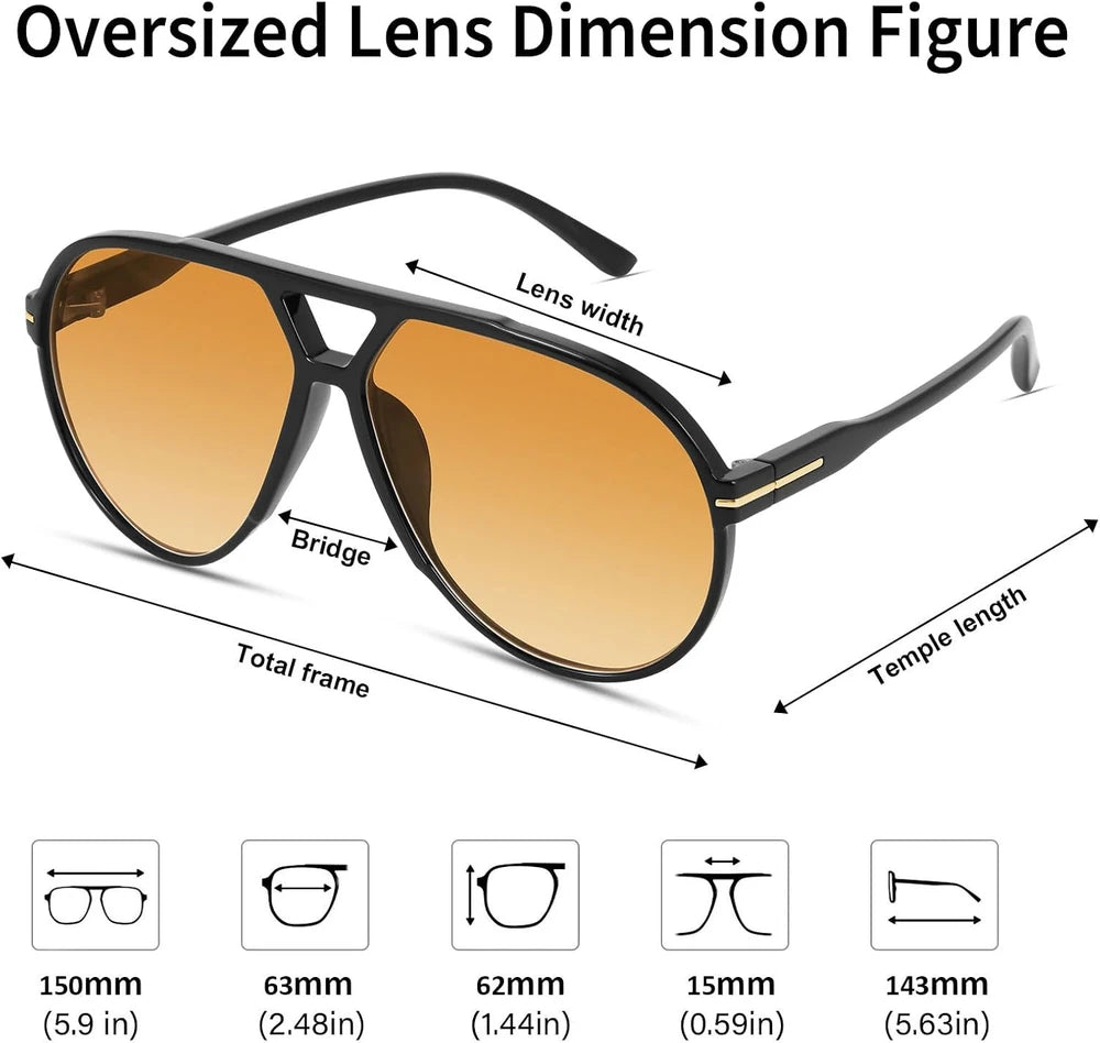 Retro Oversized Aviator Sunglasses