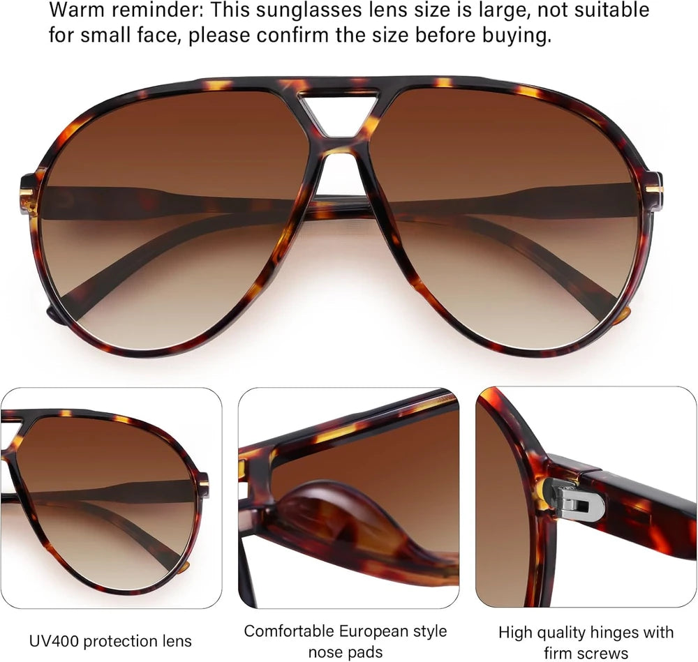 Retro Oversized Aviator Sunglasses
