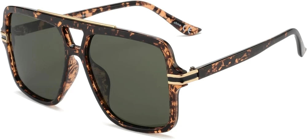 Retro Oversized Polarized Square Sunglasses
