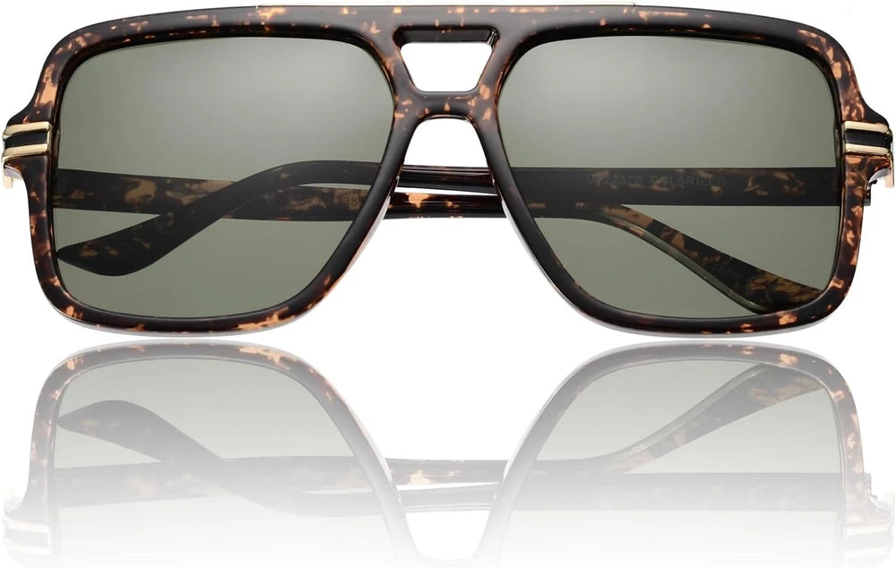 Retro Oversized Polarized Square Sunglasses