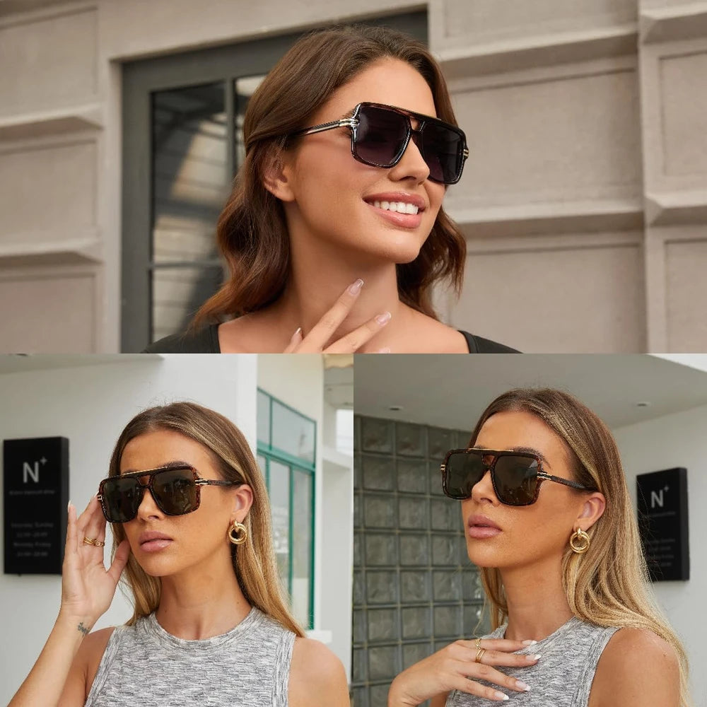 Retro Oversized Polarized Square Sunglasses