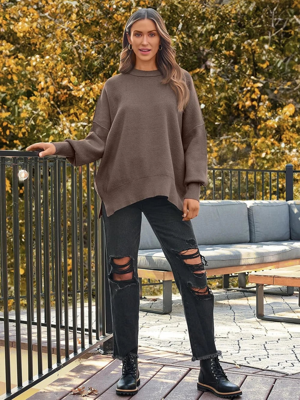 Oversized Batwing Knit Sweater