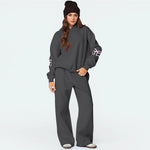 Bow Accent Cotton Sweatsuit Set