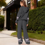 Bow Accent Cotton Sweatsuit Set