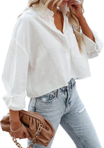 Cotton Button Down Crop Shirt