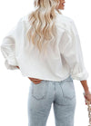 Cotton Button Down Crop Shirt
