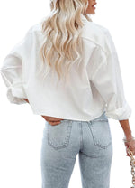 Cotton Button Down Crop Shirt