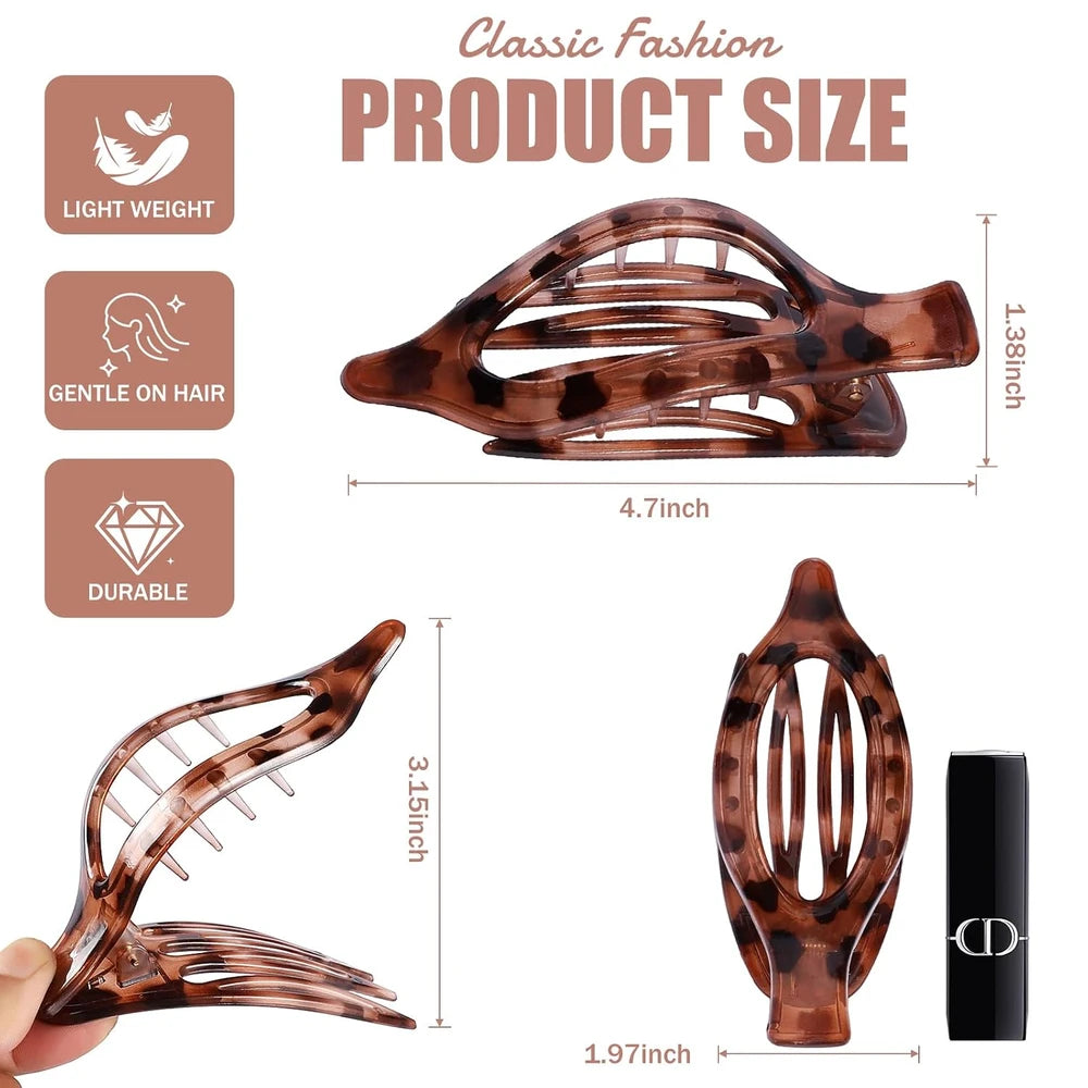 Flat French Hair Claw Clips