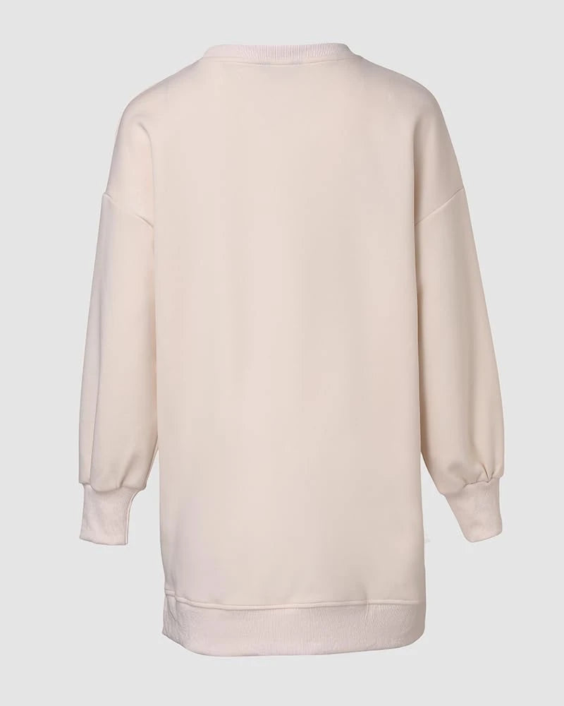 Oversized Side Zipper Crewneck Sweatshirt