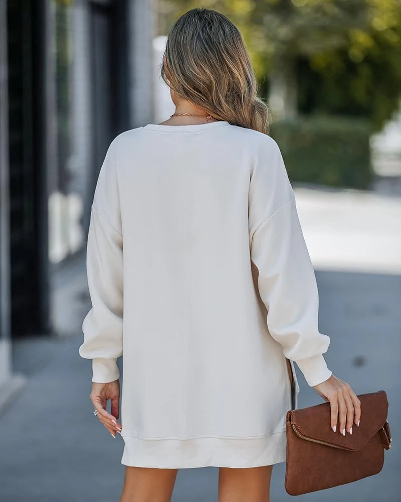 Oversized Side Zipper Crewneck Sweatshirt