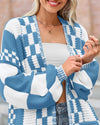 BTFBM Checkered Open Front Cardigan