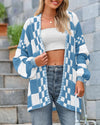 BTFBM Checkered Open Front Cardigan