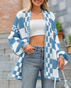 BTFBM Checkered Open Front Cardigan