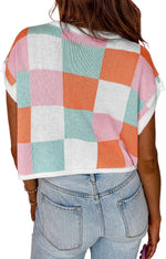 Color Block Knit Crop Top