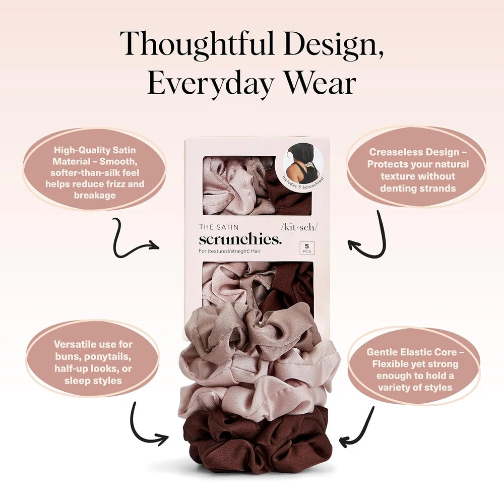 Kitsch Cameo Satin Scrunchies