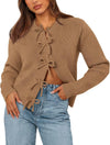 Ribbed Bow Cardigan