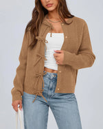 Ribbed Bow Cardigan