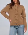 Ribbed Bow Cardigan