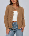 Ribbed Bow Cardigan