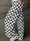 Checkered High Rise Palazzo Pants