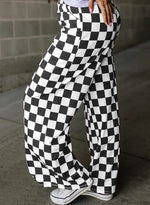 Checkered High Rise Palazzo Pants