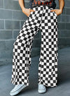 Checkered High Rise Palazzo Pants