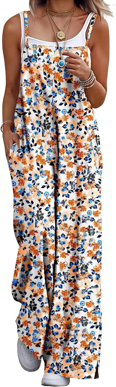 Boho Cotton Floral Jumpsuit