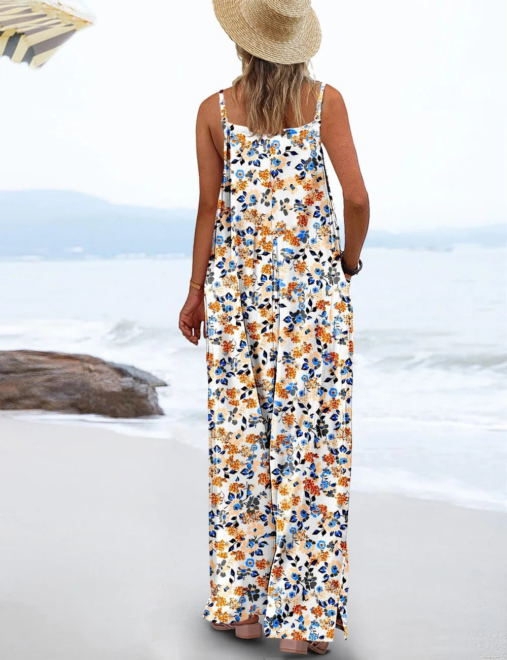Boho Cotton Floral Jumpsuit