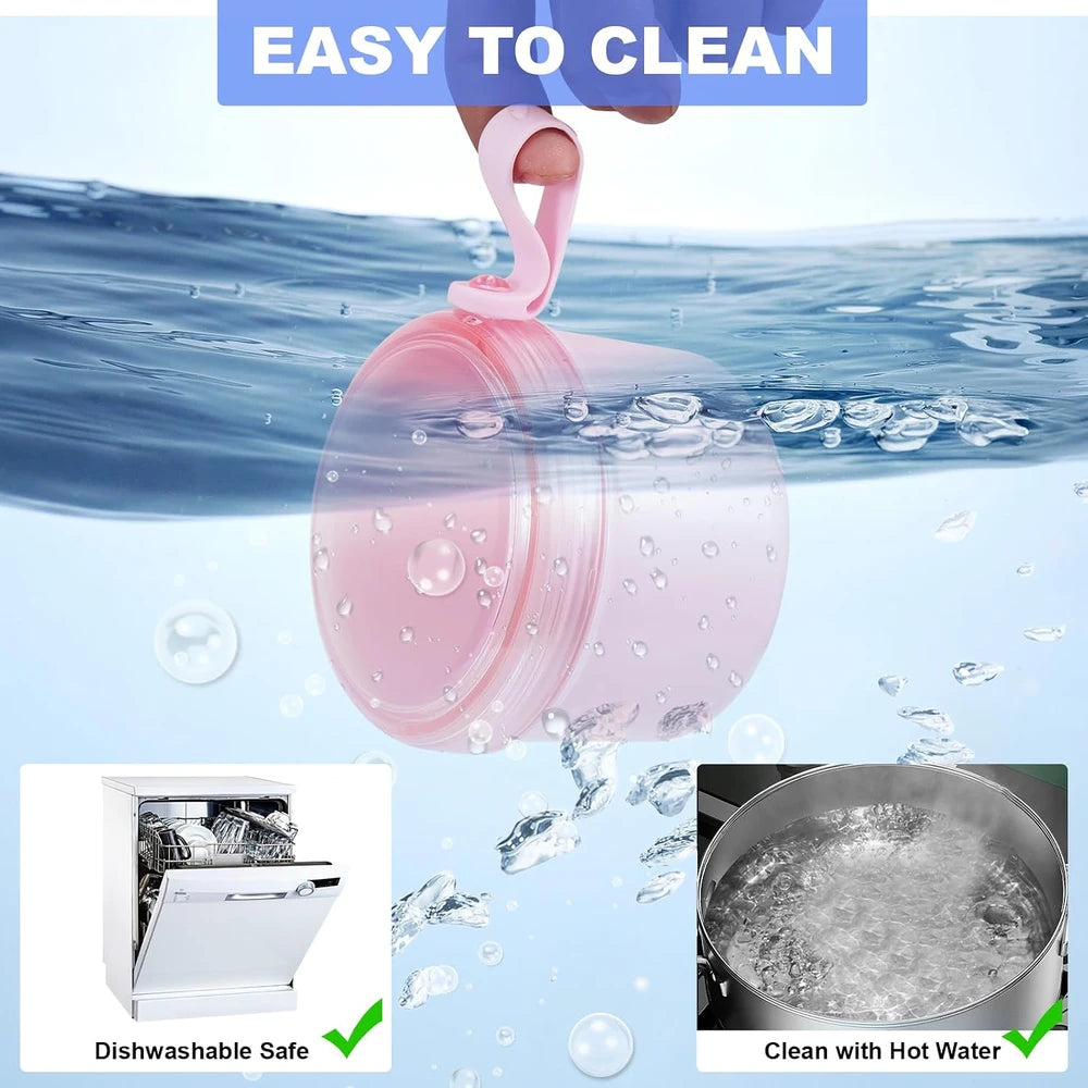 Pink Leakproof Denture Case and Soaking Cup