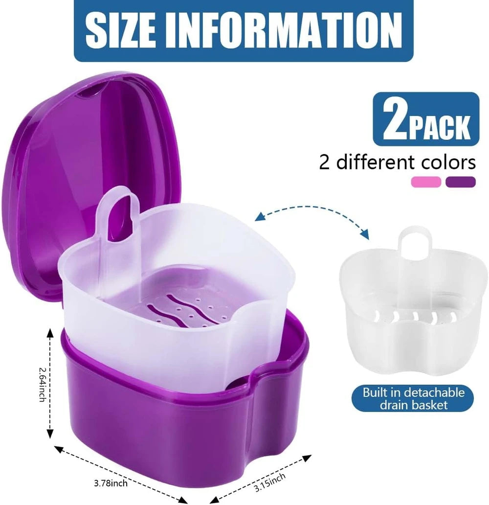 Denture Bath Case Storage Container