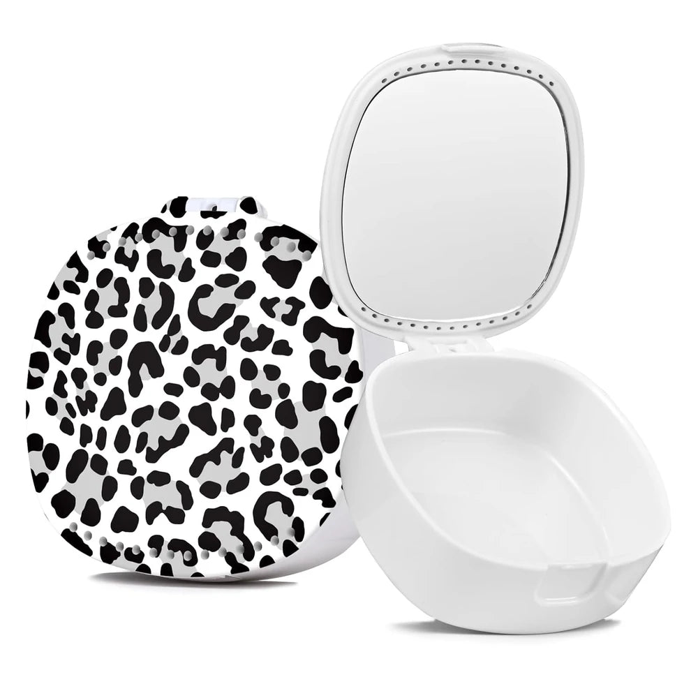 Leopard Print Retainer Case with Mirror