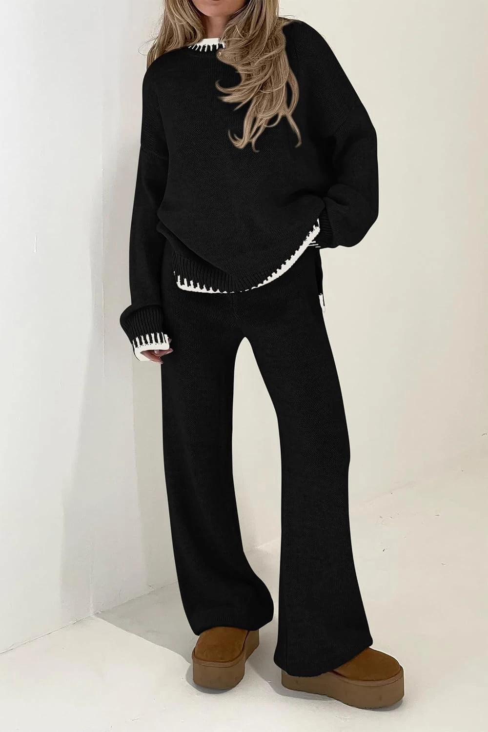 Two Piece Knit Sweater Outfit