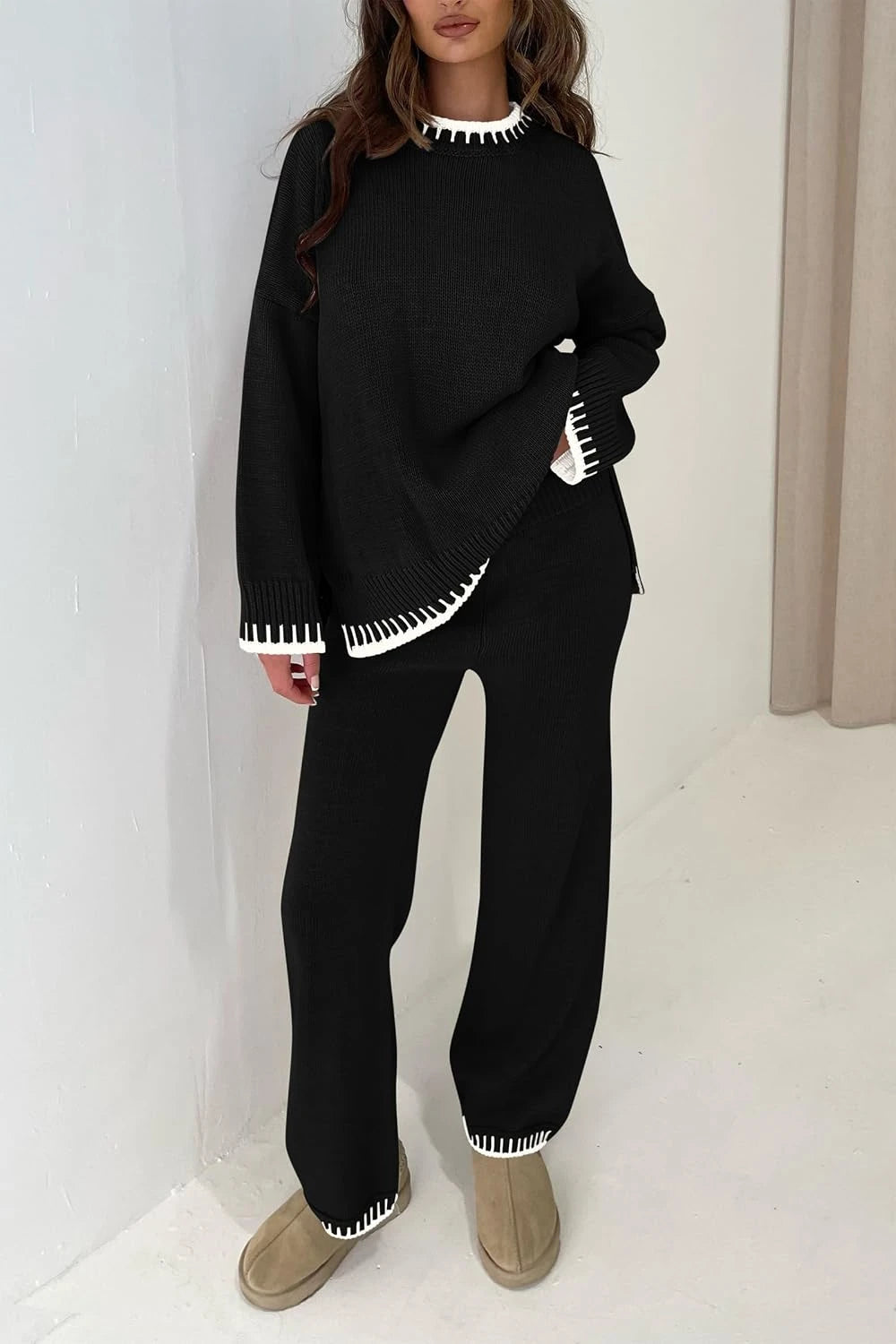 Two Piece Knit Sweater Outfit