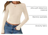 Ribbed Knit Long Sleeve Basic Tee