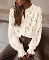 Long Sleeve Lace Work Blouse