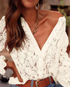 Long Sleeve Lace Work Blouse
