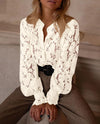 Long Sleeve Lace Work Blouse